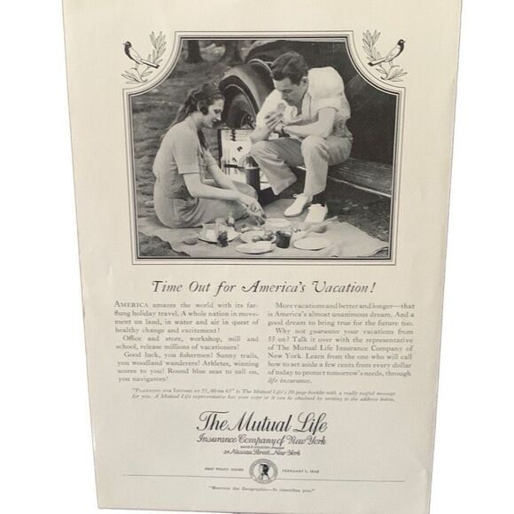 Vintage 1939 Mutual Life Insurance Ad Advertisement - Picture 2 of 4